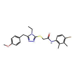 N-(4-bromo-2,3-dimethylphenyl)-2-[[4-ethyl-5-[(4-methoxyphenyl)methyl]-1,2,4-triazol-3-yl]sulfanyl]acetamide structure
