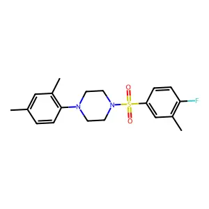 1-(2,4-Dimethylphenyl)-4-((4-fluoro-3-methylphenyl)sulfonyl)piperazine structure