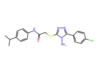 2-((4-amino-5-(4-chlorophenyl)-4H-1,2,4-triazol-3-yl)thio)-N-(4-isopropylphenyl)acetamide structure