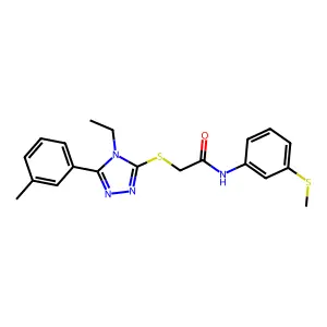 2-[[4-ethyl-5-(3-methylphenyl)-1,2,4-triazol-3-yl]sulfanyl]-N-(3-methylsulfanylphenyl)acetamide structure
