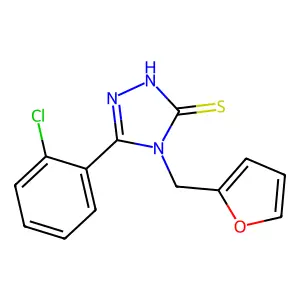 5-(2-chlorophenyl)-4-(furan-2-ylmethyl)-4H-1,2,4-triazole-3-thiol structure