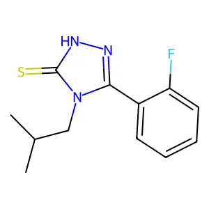 5-(2-fluorophenyl)-4-(2-methylpropyl)-4H-1,2,4-triazole-3-thiol structure