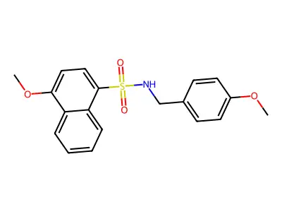 4-methoxy-N-[(4-methoxyphenyl)methyl]naphthalene-1-sulfonamide structure