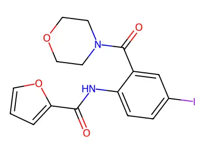 N-[4-iodo-2-(morpholine-4-carbonyl)phenyl]furan-2-carboxamide structure