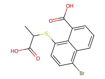 5-Bromo-8-[(1-carboxyethyl)sulfanyl]naphthalene-1-carboxylic acid structure