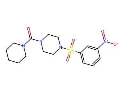 4-[(3-Nitrophenyl)sulfonyl]piperazinyl piperidyl ketone structure