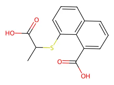 8-((1-Carboxyethyl)thio)-1-naphthoic acid structure