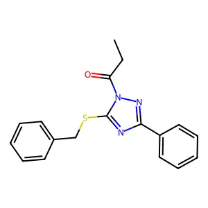 1-(5-Benzylsulfanyl-3-phenyl-1,2,4-triazol-1-yl)propan-1-one structure