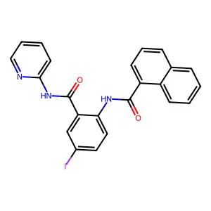 N-[4-iodo-2-(pyridin-2-ylcarbamoyl)phenyl]naphthalene-1-carboxamide structure
