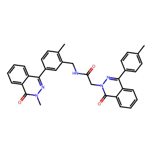 N-[[2-methyl-5-(3-methyl-4-oxophthalazin-1-yl)phenyl]methyl]-2-[4-(4-methylphenyl)-1-oxophthalazin-2-yl]acetamide structure