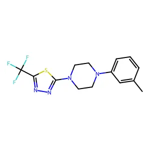 2-[4-(3-Methylphenyl)piperazin-1-yl]-5-(trifluoromethyl)-1,3,4-thiadiazole structure