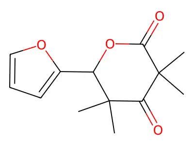 6-(Furan-2-yl)-3,3,5,5-tetramethyloxane-2,4-dione structure