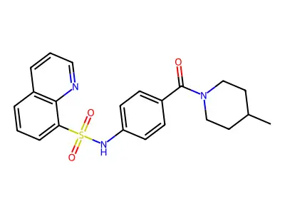 N-[4-(4-methylpiperidine-1-carbonyl)phenyl]quinoline-8-sulfonamide structure
