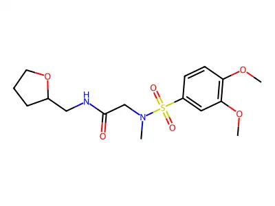 2-[(3,4-dimethoxyphenyl)sulfonyl-methylamino]-N-(oxolan-2-ylmethyl)acetamide structure