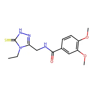 N-[(4-ethyl-5-sulfanyl-4H-1,2,4-triazol-3-yl)methyl]-3,4-dimethoxybenzamide structure