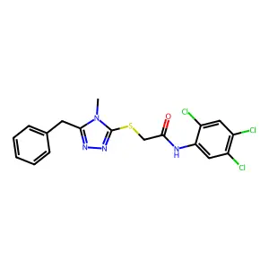 2-[(5-benzyl-4-methyl-1,2,4-triazol-3-yl)sulfanyl]-N-(2,4,5-trichlorophenyl)acetamide structure