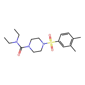 4-[(3,4-dimethylphenyl)sulfonyl]-N,N-diethyl-1-piperazinecarboxamide structure