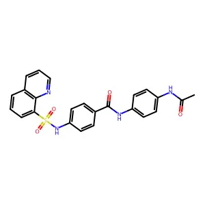 N-(4-acetamidophenyl)-4-(quinolin-8-ylsulfonylamino)benzamide structure