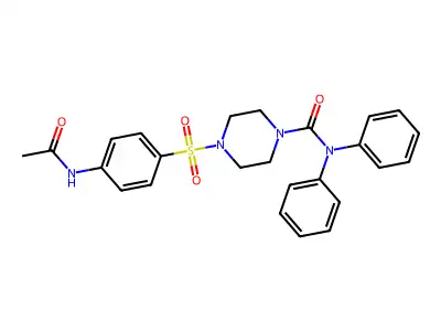 4-(4-acetamidobenzenesulfonyl)-N,N-diphenylpiperazine-1-carboxamide structure