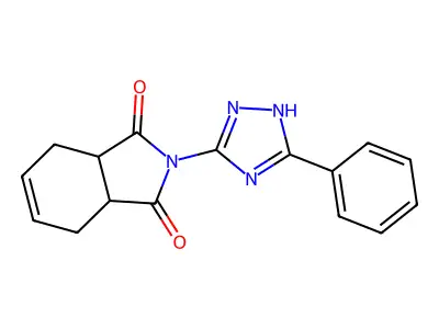 2-(5-phenyl-1H-1,2,4-triazol-3-yl)-3a,4,7,7a-tetrahydroisoindole-1,3-dione structure
