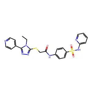 2-[(4-ethyl-5-pyridin-4-yl-1,2,4-triazol-3-yl)sulfanyl]-N-[4-(pyridin-2-ylsulfamoyl)phenyl]acetamide structure