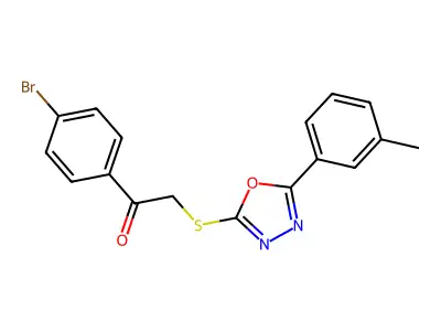 1-(4-Bromophenyl)-2-{[5-(3-methylphenyl)-1,3,4-oxadiazol-2-yl]sulfanyl}ethanone structure