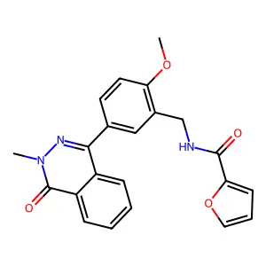 N-[[2-methoxy-5-(3-methyl-4-oxophthalazin-1-yl)phenyl]methyl]furan-2-carboxamide structure
