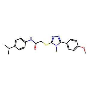 2-[[5-(4-methoxyphenyl)-4-methyl-1,2,4-triazol-3-yl]sulfanyl]-N-(4-propan-2-ylphenyl)acetamide structure