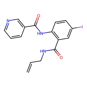 N-[4-iodo-2-(prop-2-enylcarbamoyl)phenyl]pyridine-3-carboxamide structure