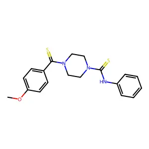 4-(4-methoxybenzenecarbothioyl)-N-phenylpiperazine-1-carbothioamide structure