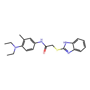 2-(1H-benzimidazol-2-ylsulfanyl)-N-[4-(diethylamino)-3-methylphenyl]acetamide structure