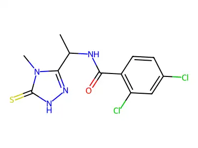 2,4-dichloro-N-[1-(4-methyl-5-sulfanyl-4H-1,2,4-triazol-3-yl)ethyl]benzamide structure