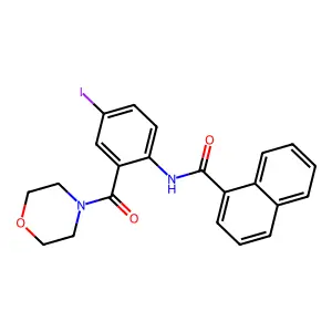 N-[4-iodo-2-(morpholine-4-carbonyl)phenyl]naphthalene-1-carboxamide structure