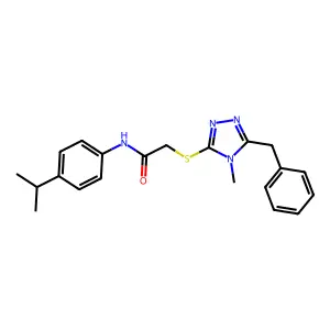 2-[(5-benzyl-4-methyl-1,2,4-triazol-3-yl)sulfanyl]-N-(4-propan-2-ylphenyl)acetamide structure