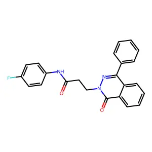 N-(4-fluorophenyl)-3-(1-oxo-4-phenylphthalazin-2-yl)propanamide structure