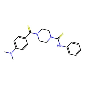 4-[4-(dimethylamino)benzenecarbothioyl]-N-phenylpiperazine-1-carbothioamide structure