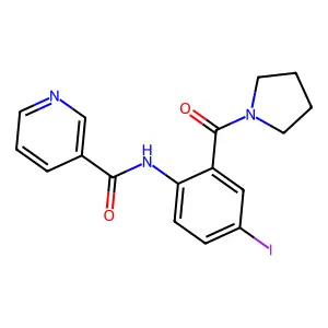 N-[4-iodo-2-(pyrrolidin-1-ylcarbonyl)phenyl]pyridine-3-carboxamide structure