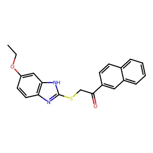 2-[(6-ethoxy-1H-benzimidazol-2-yl)sulfanyl]-1-naphthalen-2-ylethanone structure