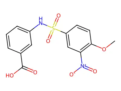 3-{[(4-Methoxy-3-nitrophenyl)sulfonyl]amino}benzoic acid structure