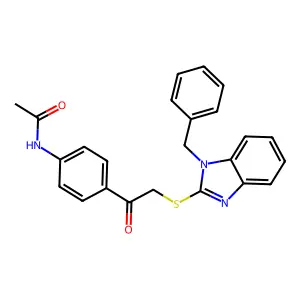 N-[4-[2-(1-benzylbenzimidazol-2-yl)sulfanylacetyl]phenyl]acetamide structure