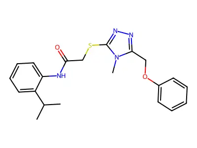 2-[[4-methyl-5-(phenoxymethyl)-1,2,4-triazol-3-yl]sulfanyl]-N-(2-propan-2-ylphenyl)acetamide structure