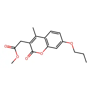 methyl (4-methyl-2-oxo-7-propoxy-2H-chromen-3-yl)acetate structure
