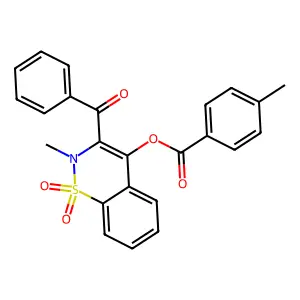 3-benzoyl-2-methyl-1,1-dioxido-2H-1,2-benzothiazin-4-yl 4-methylbenzoate structure