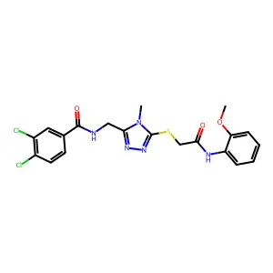 3,4-dichloro-N-[[5-[2-(2-methoxyanilino)-2-oxoethyl]sulfanyl-4-methyl-1,2,4-triazol-3-yl]methyl]benzamide structure