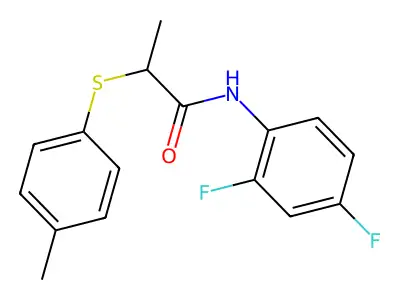 N-(2,4-difluorophenyl)-2-(4-methylphenyl)sulfanylpropanamide structure