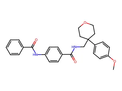 4-benzamido-N-[[4-(4-methoxyphenyl)oxan-4-yl]methyl]benzamide structure