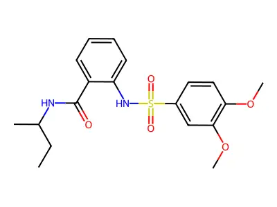 N-(sec-butyl)-2-{[(3,4-dimethoxyphenyl)sulfonyl]amino}benzamide structure