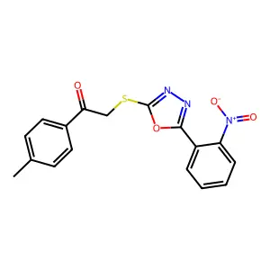 1-(4-Methylphenyl)-2-[[5-(2-nitrophenyl)-1,3,4-oxadiazol-2-yl]sulfanyl]ethanone structure