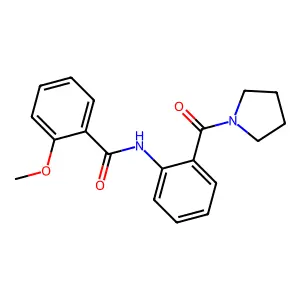 2-methoxy-N-[2-(1-pyrrolidinylcarbonyl)phenyl]benzamide structure