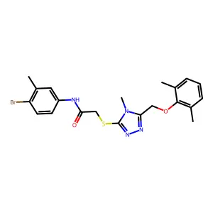 N-(4-bromo-3-methylphenyl)-2-({5-[(2,6-dimethylphenoxy)methyl]-4-methyl-4H-1,2,4-triazol-3-yl}sulfanyl)acetamide structure
